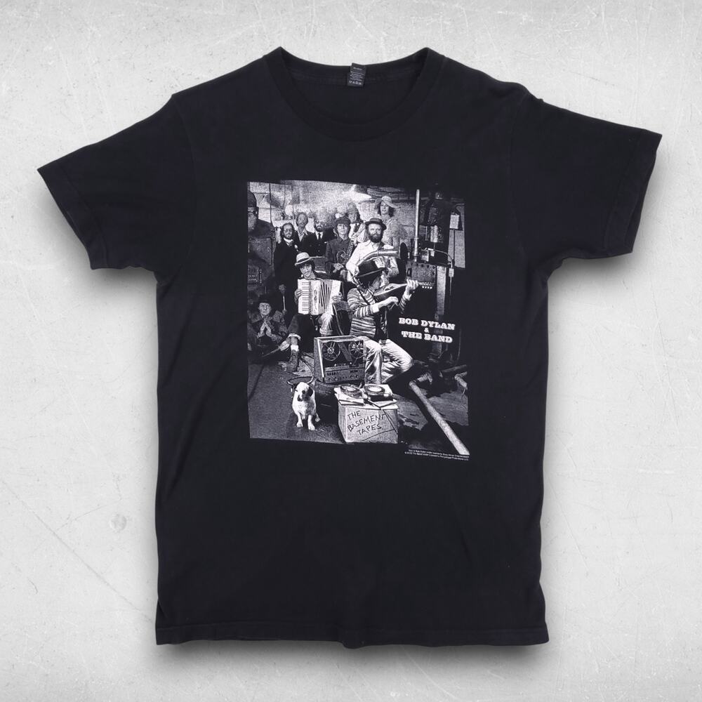 Tultex Men's Bob Dylan The Band Basement Tapes Graphic Tee M Black Licensed